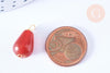 Pendentif goutte cornaline zamac doré 20mm,pendentif en pierre naturelle, x1 (G6639)