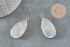 Pendentif goutte quartz ,Pendentif pour bijoux, pendentif pierre, cristal de roche naturel,33mm, x1 G0296