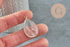 Pendentif goutte cristal doré 35mm,pendentif cristal transparent, pendentif pierre,cristal naturel, pendentif collier, x1 G0489