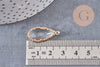 Pendentif goutte cristal transparent facetté laiton doré 25.5mm, x1 (G3105)