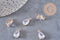 Pendentif goutte doré 24 carats zircon blanc 15mm,pendentif cristal, pendentif doré cristal, création bijoux, les 5, G3917
