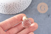 Pendentif goutte doré cristal transparent facettes,pendentif cristal, pendentif doré,création bijoux,30mm, x1 G4651