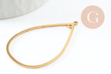 Pendentif goutte évidé acier 201 inoxydable dore 42mm, x1 (G9521)