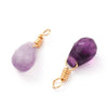 Pendentif goutte fluorite violette,pendentif bijoux, pendentif pierre, fluorite naturelle,16mm, x1 (G4438)