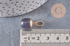 Pendentif goutte goldstone bleu foncé doré,pierre synthétique,17-19mm, x1 G4379