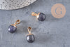 Pendentif goutte goldstone bleu foncé doré,pierre synthétique,17-19mm, x1 G4379
