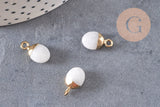 Pendentif goutte jade blanc naturel 14mm, x1 (G3721)