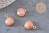 Pendentif goutte jade orange corail,pendentif bijoux, pendentif jade,pendentif pierre,jade naturel, pendentif jade,18mm-G1953