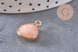 Pendentif goutte jade rose corail,pendentif bijoux, pendentif jade,pendentif pierre,jade naturel, pendentif jade,18mm, x1 G5172