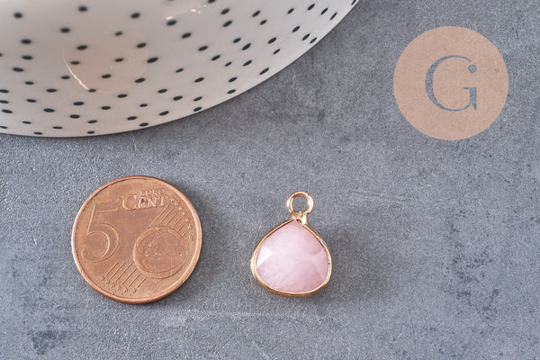 Pendentif goutte jade rose,pendentif bijoux, pendentif jade,pendentif pierre,jade naturel, pendentif jade,18mm, x1 G1697