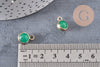 Pendentif goutte jade vert doré facettes,pendentif pierre,bijou pierre,pendentif pierre,jade vert naturel,pendentif jade,14mm,x2 ,G1614