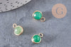 Pendentif goutte jade vert doré facettes,pendentif pierre,bijou pierre,pendentif pierre,jade vert naturel,pendentif jade,14mm,x2 ,G1614