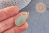 Pendentif goutte jade vert doré, pendentif jade, pendentif pierre,jade naturel, jade vert,jade vert naturel,33mm, x1 G0581