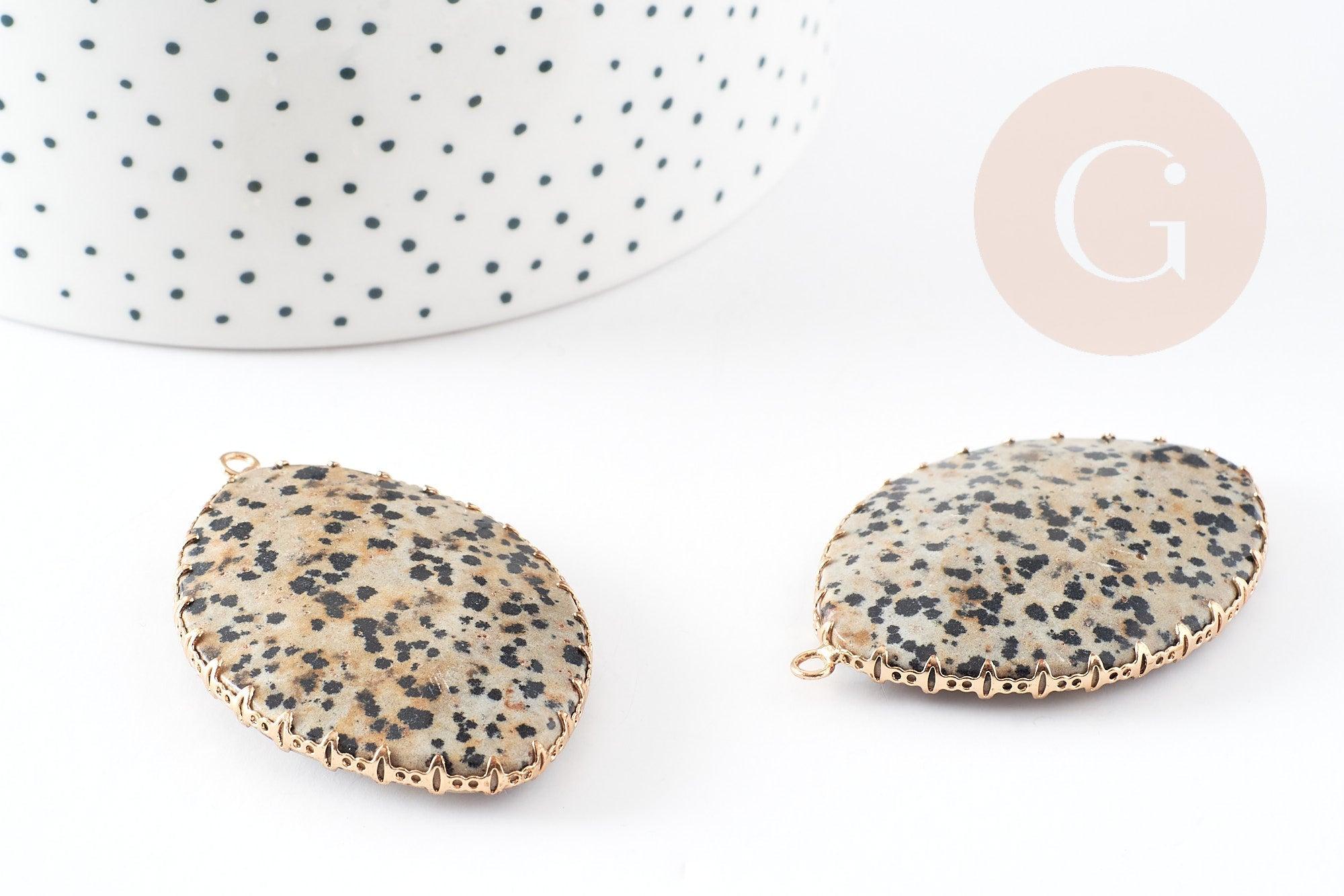 Pendentif goutte jaspe dalmatien pendentif pierre,bijou pierre,pendentif pierre,jaspe naturel,pendentif jaspe,55mm, x1, G0074