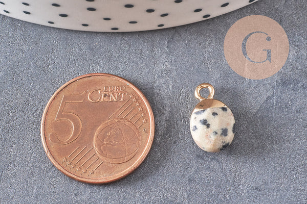 Pendentif goutte jaspe dalmatien,pendentif pierre, bijou pierre,pendentif pierre,jaspe naturel,pendentif jaspe,14mm,x 2-(G0151)