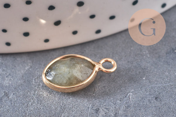 Pendentif goutte labradorite facettes,pendentif pierre,bijou pierre,labradorite naturel,17mm, x1 G3060