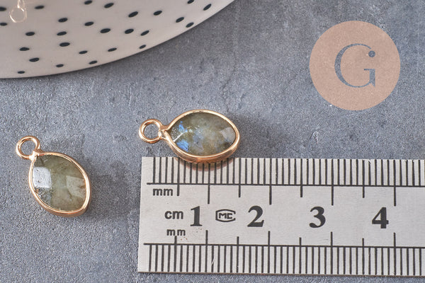 Pendentif goutte labradorite facettes,pendentif pierre,bijou pierre,labradorite naturel,17mm, x1 G3060