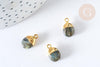 Pendentif goutte labradorite naturelle argent 925 doré 18K 9mm, x1, G7719