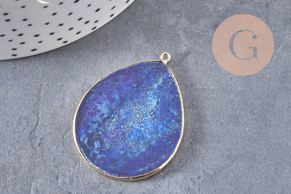 Pendentif goutte lapis Lazuli naturelle 41mm, x1 (G2766)