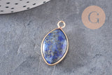 Pendentif goutte lapis lazuli naturel 25mm, x1 (G5212)