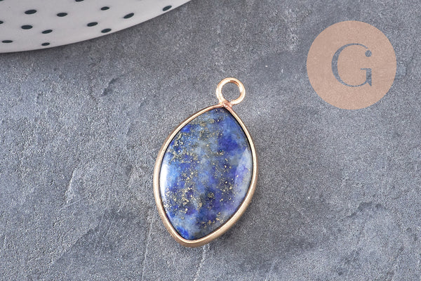 Pendentif goutte lapis lazuli naturel 25mm, x1 (G5212)