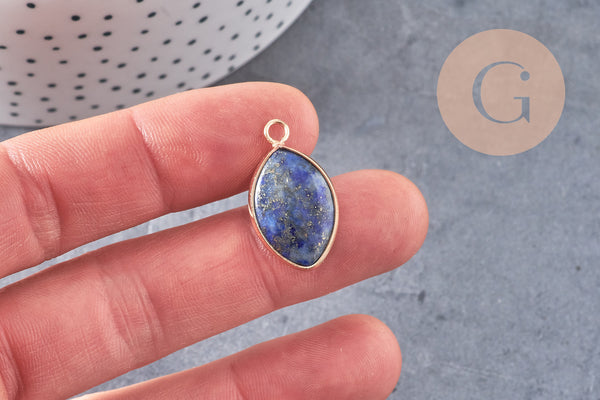 Pendentif goutte lapis lazuli naturel 25mm, x1 (G5212)