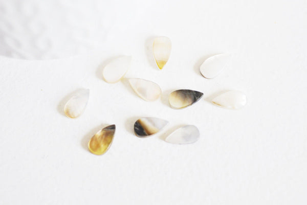 Pendentif goutte nacre naturelle,fourniture créative, perle goutte,nacre naturelle,coquillage noir,création bijoux,10mm,x 10 G3876