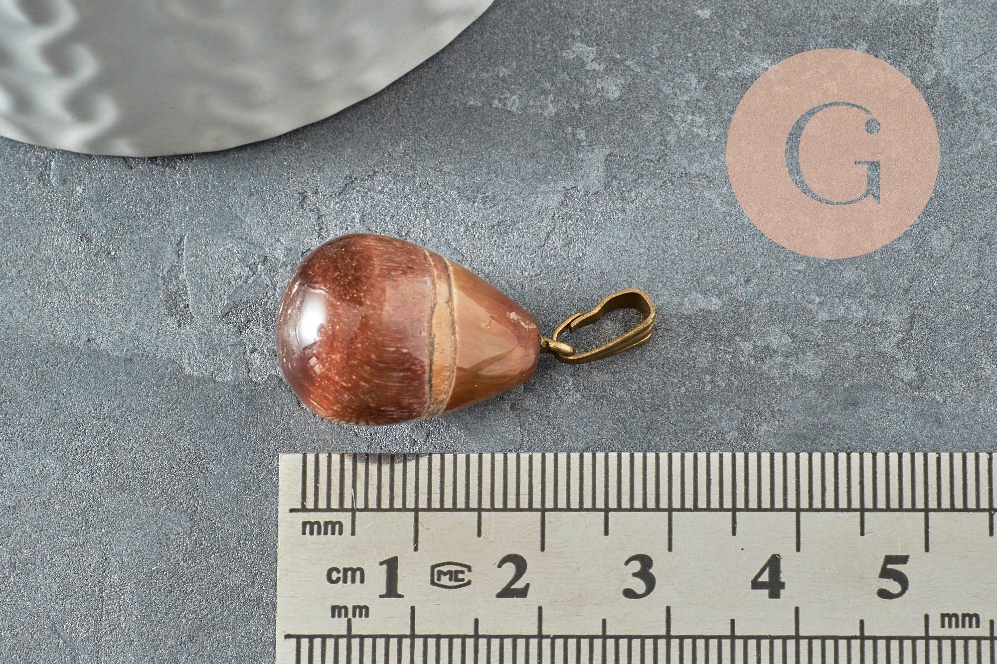 Pendentif goutte œil de tigre,pendentif pierre naturelle,oeil de tigre,création bijoux,23-24mm, x1 G4508