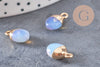 Pendentif goutte opalite fer doré 14mm, x2 (G0052)
