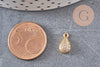 Pendentif goutte or cristal zircon, pendentif doré cristal, bijou doré,10.5mm, x1 (G2740)