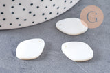 Pendentif goutte ovale nacre blanche 15mm naturelle, x 10 (G5902)