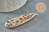 Pendentif goutte pierre howlite jaspe labradorite agate 58mm, x1 (G4032)