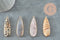 Pendentif goutte pierre howlite jaspe labradorite agate 58mm, x1 (G4032)
