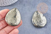 Pendentif goutte pyrite grise naturelle 45mm, x1 (G0062)