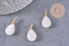 Pendentif goutte quartz rose naturelle facettes 25mm, pendentif pierre, x1 (G6241)