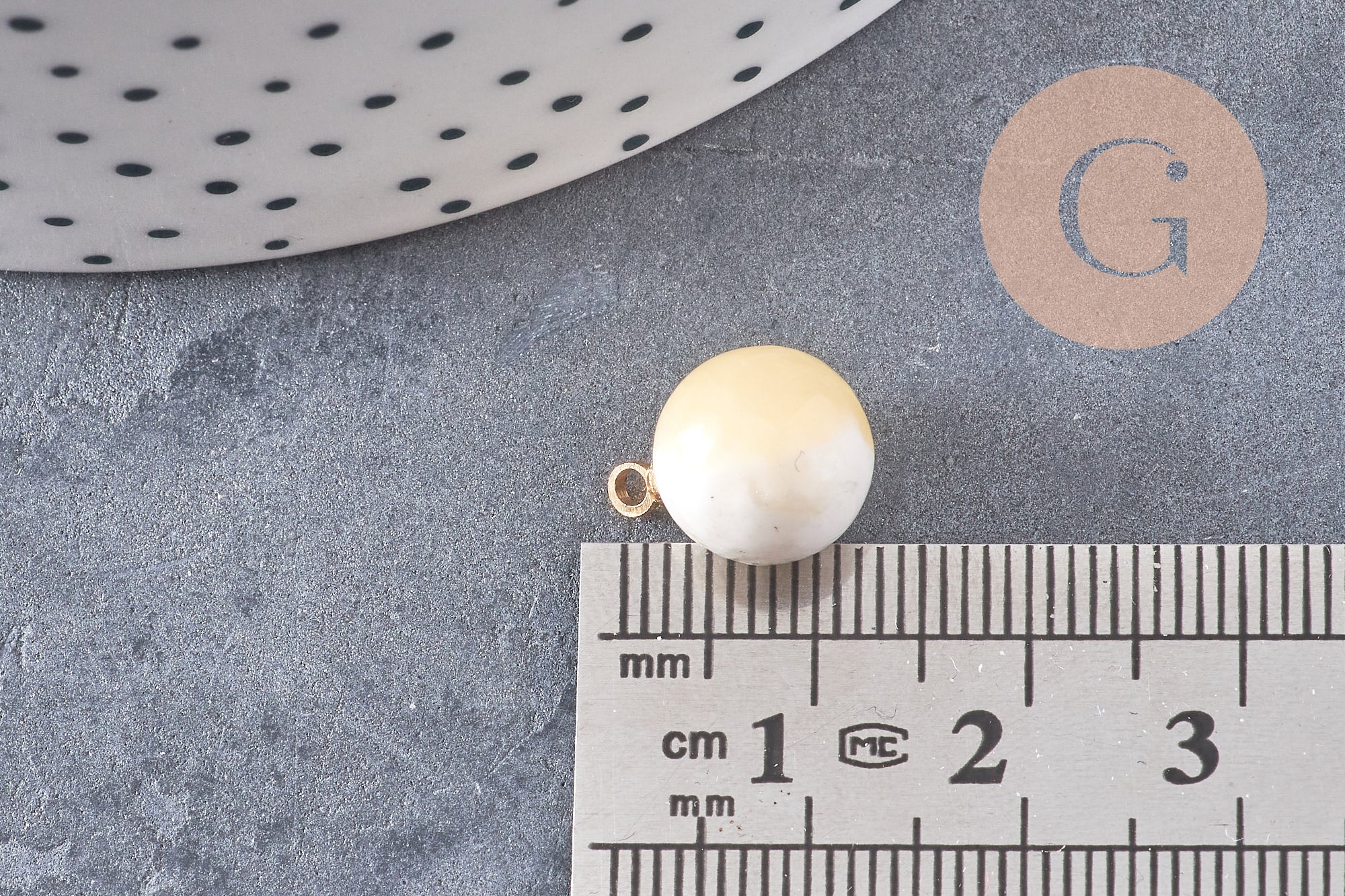 Pendentif goutte rond jade topaze naturel, support doré, création bijoux pierre naturelle, pendentif pierre naturelle, 14mm, x1, G4561