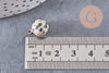 Pendentif goutte rond jaspe dalmatien naturel, support doré, création bijoux pierre naturelle,14mm, x1 (G4488)