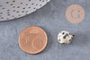 Pendentif goutte rond jaspe dalmatien naturel, support doré, création bijoux pierre naturelle,14mm, x1 (G4488)