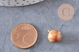 Pendentif goutte rond jaspe paysage naturel, support doré, création bijoux pierre naturelle, 14mm, x1 (G4487)