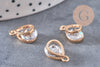 Pendentif goutte zamac doré cristal zircon 13mm, pendentif doré,pendEntif cristal, bijou doré,création bijoux,X4 (G6856)