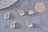 Pendentif goutte zamac doré cristal zircon 13mm, pendentif doré,pendEntif cristal, bijou doré,création bijoux,X4 (G6856)