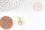 Pendentif goutte zamac doré,fournitures créatives, sans nickel,perle géométrique,10mm, x5 G5459
