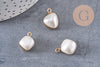 Pendentif grosse perle naturelle Keshi pour création de bijou en perle naturelle blanche et perle eau douce,17-25mm, x1 (G0197)