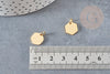 Pendentif hexagone acier doré inoxydable 11.5mm, x1 (G6118)