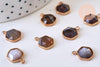 Pendentif hexagone agate naturelle 15mm,pendentif pierre,pendentif collier,pierre naturelle,pendentif agate botswana, x1 G5630
