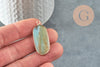 Pendentif hexagone amazonite naturelle laiton doré 37mm,Pendentif bijoux pierre pour création collier, x1 G5174
