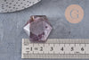 Pendentif hexagone améthyste violette, pendentif pierre, améthyste naturelle, 29mm x1 (G0587)