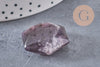 Pendentif hexagone améthyste violette, pendentif pierre, améthyste naturelle, 29mm x1 (G0587)