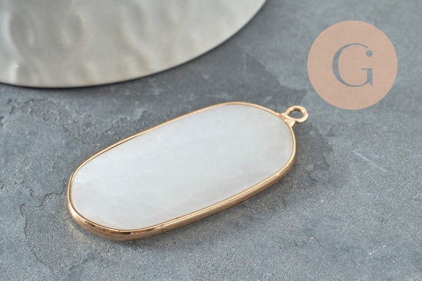 Pendentif hexagone jade blanc,Pendentif bijoux, pendentif pierre,pendentif collier,pierre naturelle,pendentif jade,jade naturel,49mm, x1 G0209