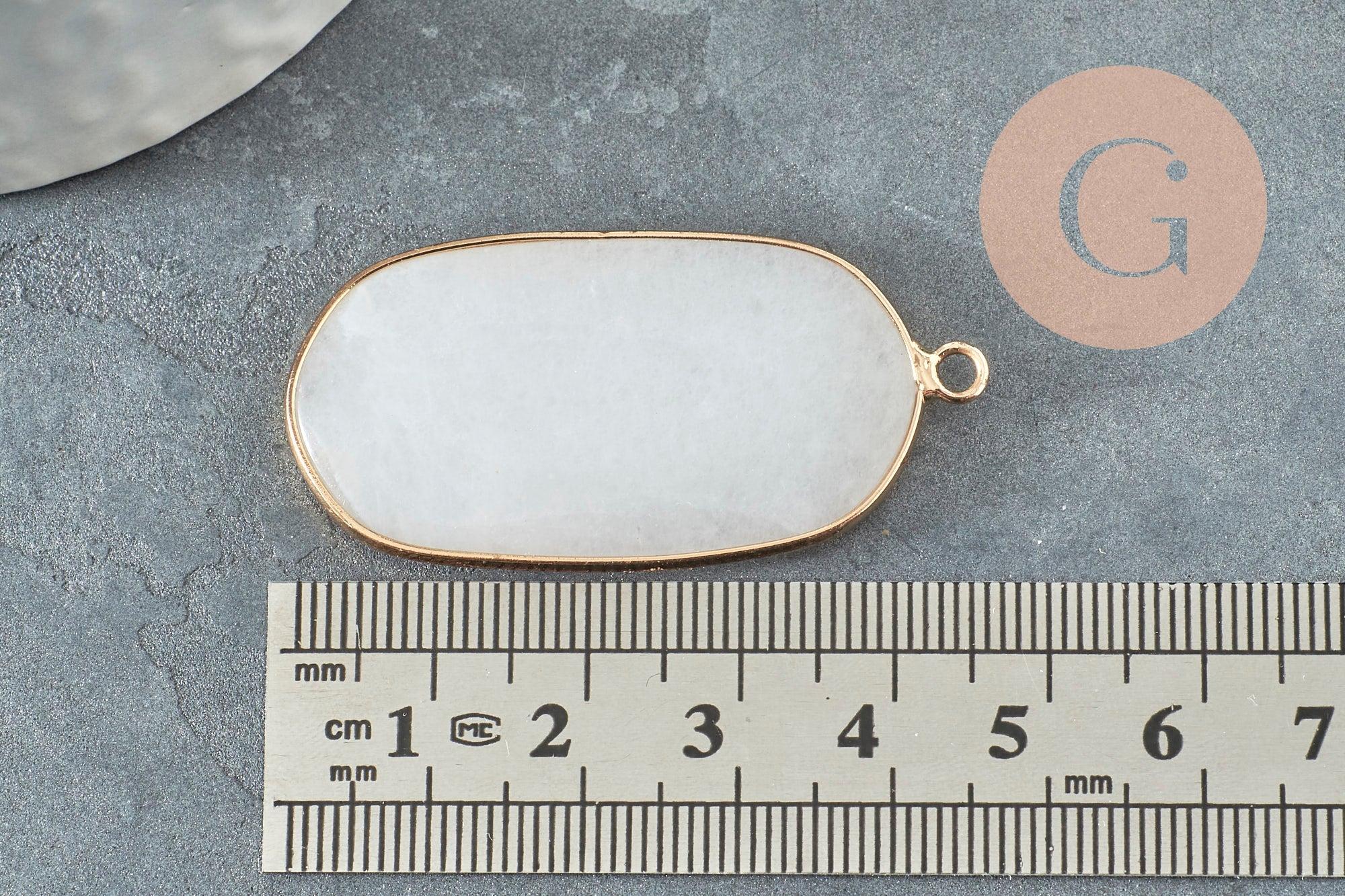 Pendentif hexagone jade blanc,Pendentif bijoux, pendentif pierre,pendentif collier,pierre naturelle,pendentif jade,jade naturel,49mm, x1 G0209